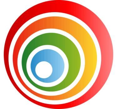 Sticker géométrique forme concentrique couleurs - TenStickers