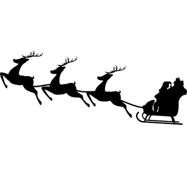 Sticker Noel Père noël sur son traîneau - TenStickers