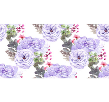 Vinilo para muebles nórdico rosas moradas  - TenVinilo