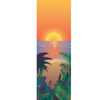 Sticker Frigo Frigo rétro soleil bearch - TenStickers