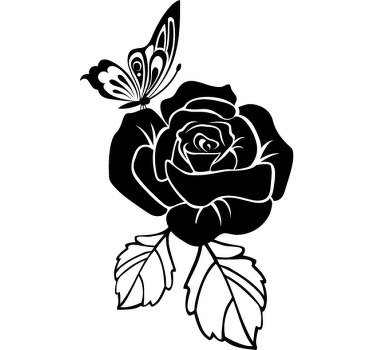 Sticker decorativo rosa con farfalla - TenStickers