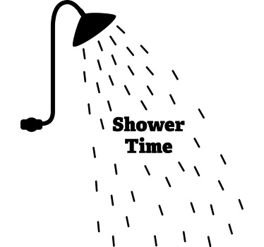 Shower time icon with text shower screen sticker - TenStickers
