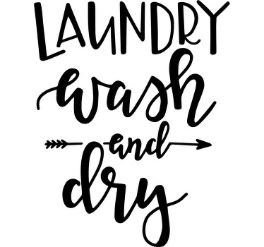 Laundry wash and dry monocolor bathroom wall sticker - TenStickers
