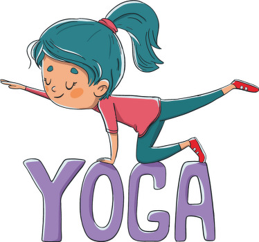 Sticker Sport Fille de yoga avec texte - TenStickers