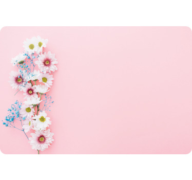 Blommor på rosa bakgrund bärbar datorhud - Tenstickers