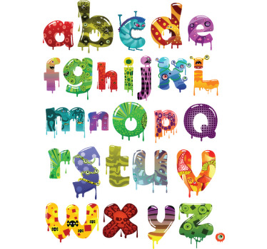 Children's Monster Alphabet Sticker - TenStickers