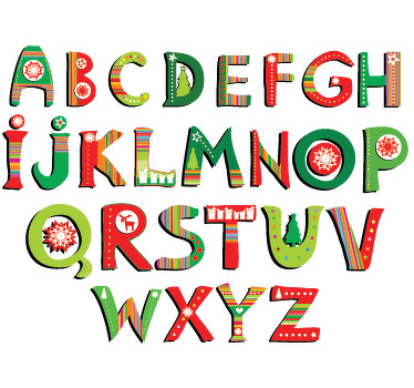 Christmas Alphabet Decorative Sticker - TenStickers