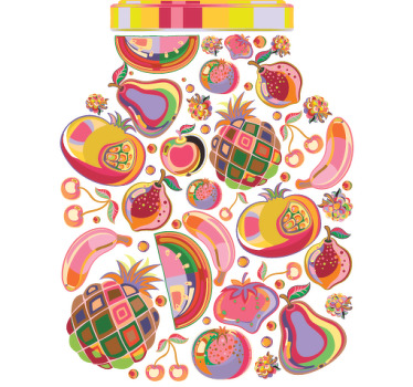 Colourful Food Art Sticker - TenStickers