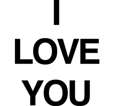Sticker décoratif texte I love you - TenStickers