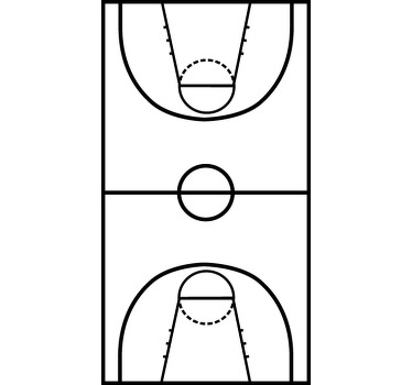 Sticker mural terrain basket - TenStickers