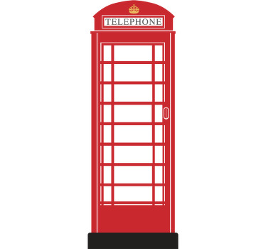 London's Red Phone Box Wall Sticker - TenStickers