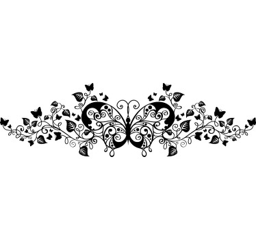 Adesivo murale farfalla vegetale - TenStickers