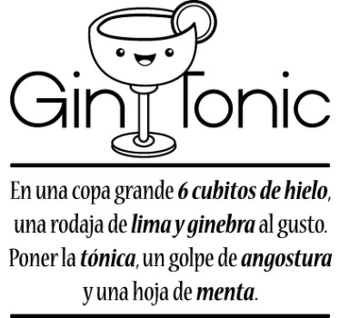 Vinilo decorativo receta gin tonic - TenVinilo
