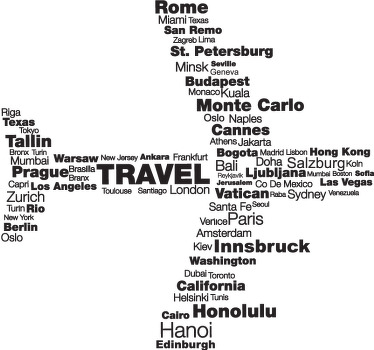 Destination City Plane Wall Sticker - TenStickers