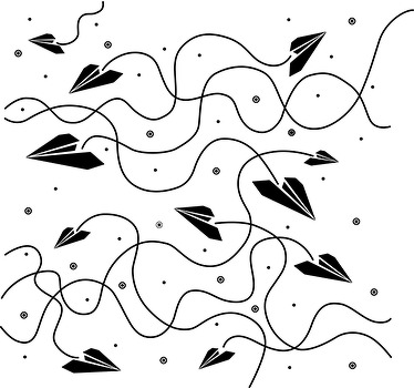 Vinilo decorativo textura aviones papel - TenVinilo