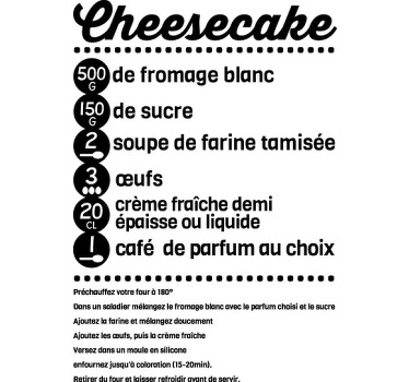 Sticker recette de cuisine cheesecake - TenStickers