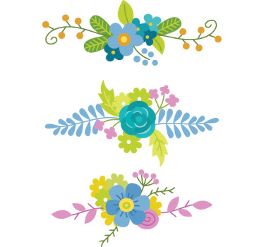 Septembra cvetlični hladni toni nalepk - TenStickers