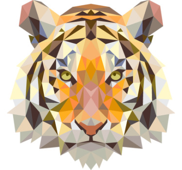 Muursticker woonkamer slaapkamer prisma tijger - TenStickers