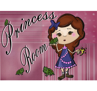 Sticker enfant dessin princess room - TenStickers