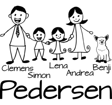 Autocollant autres textes art de bonhomme allumette familial - TenStickers