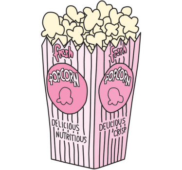Sticker cuisine pop corn rose - TenStickers