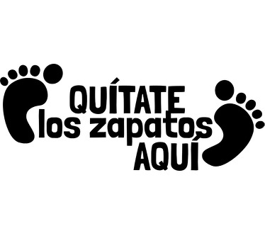 Pegatina para suelo quítate zapatos - TenVinilo