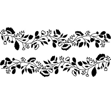 Spiegel Aufkleber Blumenranke - TenStickers