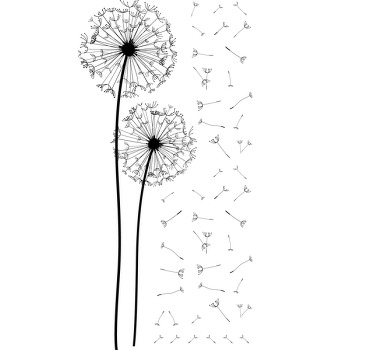 Sticker mural fleur pissenlit réaliste - TenStickers