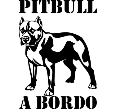 Vinil Autocolante Pitbull a Bordo - TenStickers