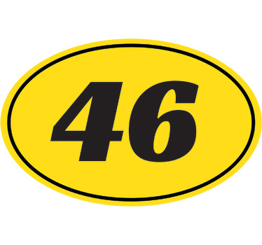 Sticker moto jaune chiffre noir personnalisé - TenStickers