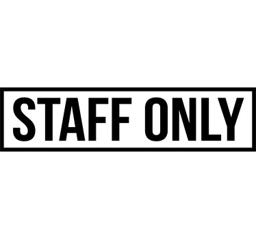 Staff Only Sticker - TenStickers