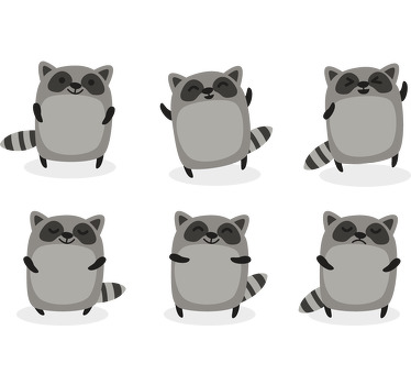 Children's Raccoon Stickers - TenStickers