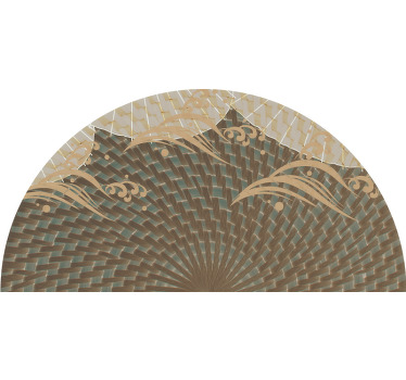 Wandtattoo Bett elegantes fächermotiv - TenStickers