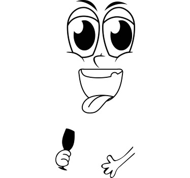 Sticker frigo vinyle visage avec verre - TenStickers