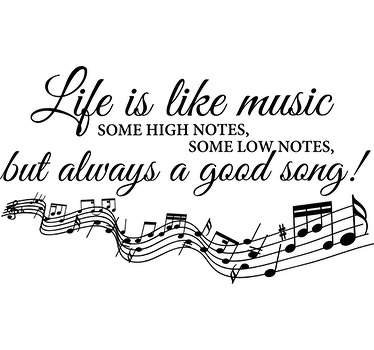 Life is Like Music Wall Quote Sticker - TenStickers
