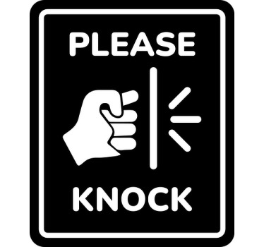 Please knock on the door vinyl sign - TenStickers