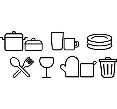 Muurstickers keuken icoon keukengerei - TenStickers