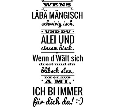 Wandtattoos Wohnzimmer  Wens Läbä mängisch schwirig isch - TenStickers