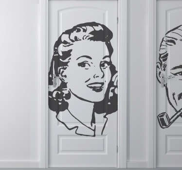 Vintage Woman Sticker - TenStickers