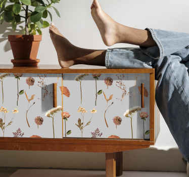 Dried flower leaf patterned furniture sticker - TenStickers