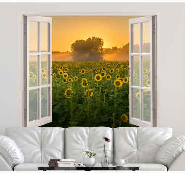 Spring field in the evening flower sticker - TenStickers