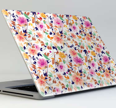 Autocollant pc portable motif floral - TenStickers