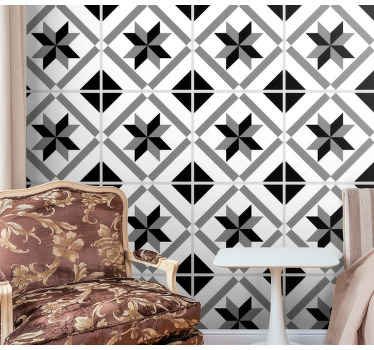 Adhésif carrelage carreaux de ciment diamant - TenStickers