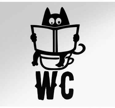Funny wc illustration door decal - TenStickers