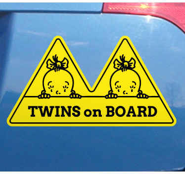 Girl twins baby on board sticker - TenStickers