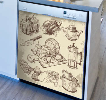 Vinil para eletrodomésticos ilustração vintage - TenStickers