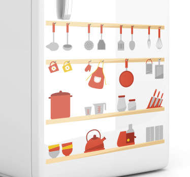 Sticker cuisine couverts étagères - TenStickers