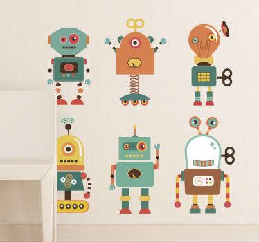 Fun Robots Kids Sticker - TenStickers