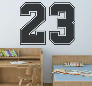 Sticker basket chambre ado numéro Michael Jordan 23 - TenStickers