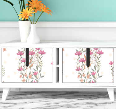 Botanical tall flowers furniture decal - TenStickers